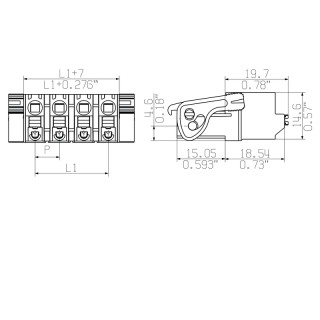 Штекерный соединитель печат SLF 7.62HP/02/180LR SN BK BX