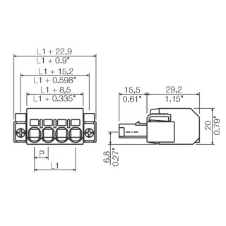 Штекерный соединитель печат BVF 7.62HP/03/180SF SN BK BX