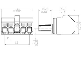 Штекерный соединитель печат BVF 7.62HP/05/180MF3 SN BK BX