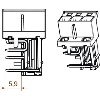 Штекерный соединитель печат SHL-SMT 5.00/03GL 5.9RL