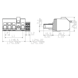 Штекерный соединитель печат BVF 7.62HP/04/180MF4 BCF/04R SN BK BX