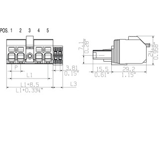 Штекерный соединитель печат BVF 7.62HP/03/180MF3 BCF/06R SN BK BX