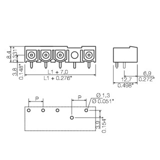 Штекерный соединитель печат SL 7.62IT/04/90MLF4 3.2SN BK BX