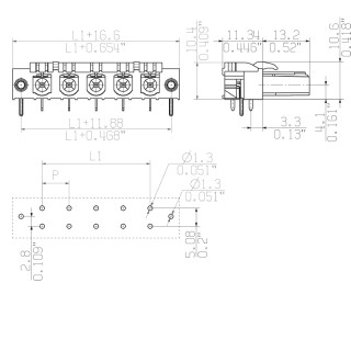 Штекерный соединитель печат BLL 7.62HP/02/90LF 3.2SN BK BX